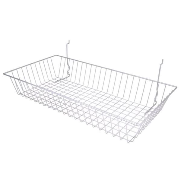 Dwellingdesigns BSK11-WTE 24 x 12 x 4 in. Shallow BasketWhite DW1104876 - main